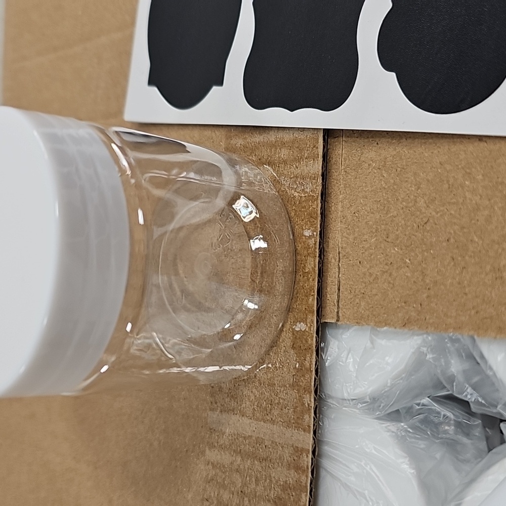 30 Plastic Containers With Sticker Labels - Picture 3 of 4